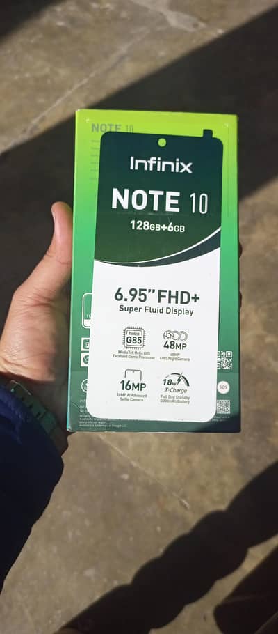 Infinix Note 10 6/128 only box . glas halka crak original halat k de