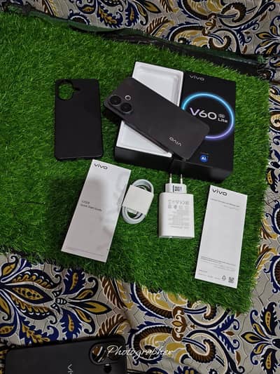 Vivo v60 lite 5G 12GB 256GB  black color full box  9month warranty