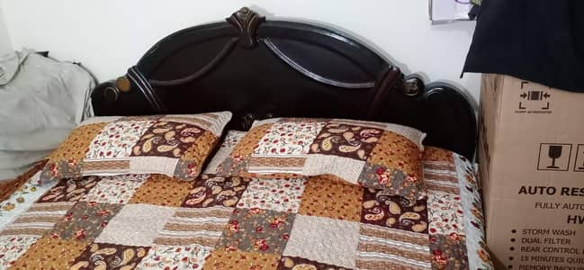 double bed, wooden bed, Polish bed