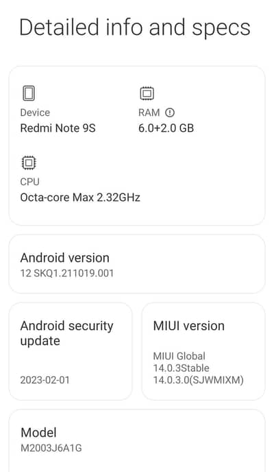 Xiaomi Redmi Note 9S