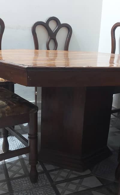 Pure Wooden dinning table with 6 chairs