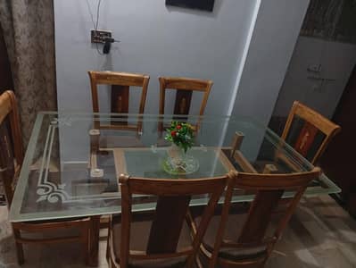 Dinning table with 6 chairs and Refrigerator