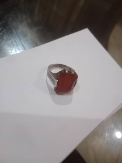 Yamni Aqeeq original Stone Silver Ring