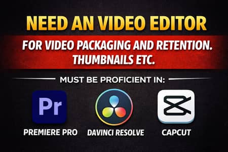 Need a Youtube Video Editor (Packaging & Retention)