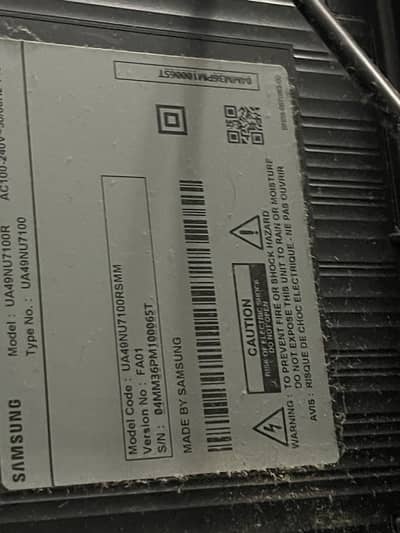 samsung 49 inches LED panel damage