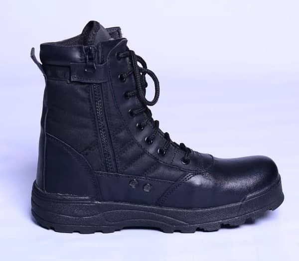 Black Swat Leather Boots for Men