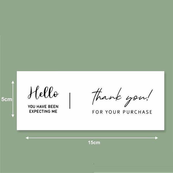 50-Pack Thank You Rectangle Labels, Flowers Design for Business Envelopes and Letters