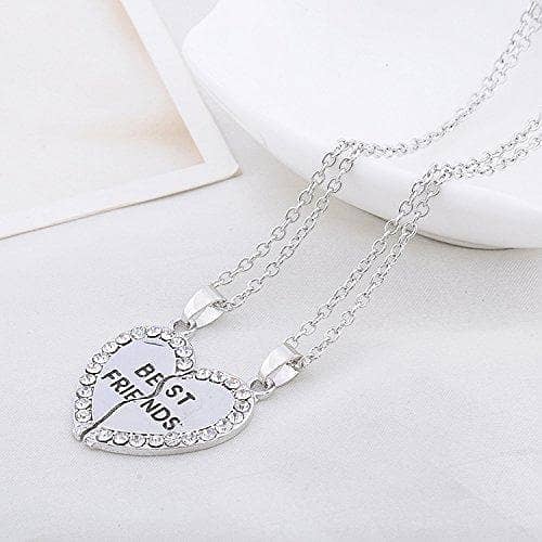 2 Pcs Charm Best Friends Heart Necklace Set