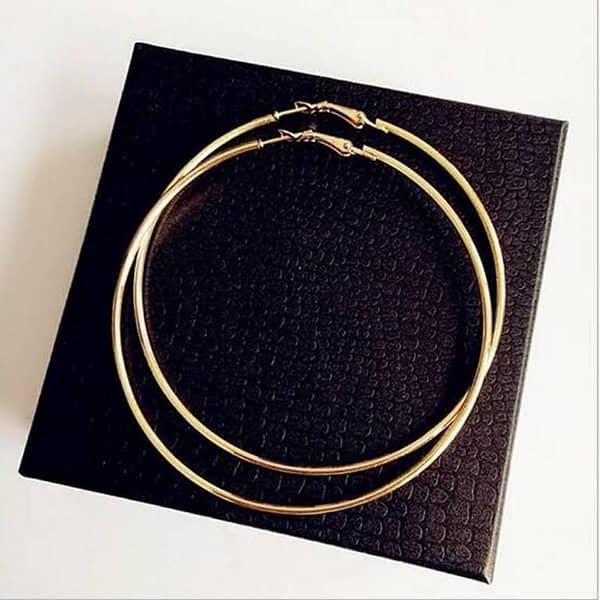 Golden Stainless Steel Hoop Earrings