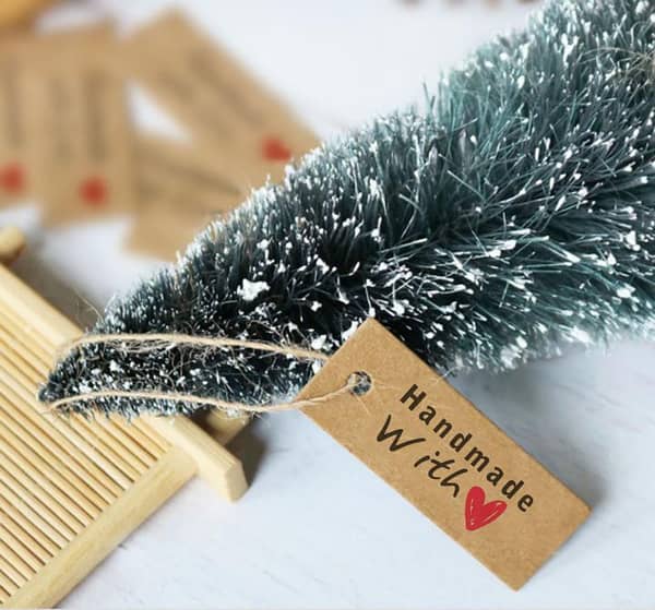 Kraft Paper Tags with Strings – Handmade Hang Tags for Garment, Candy, Gifts, Cookies, and Display Labels