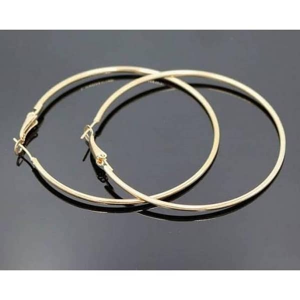 Silver Steel Hoop Earrings, 55 mm, Premium Quality and Durable Finish