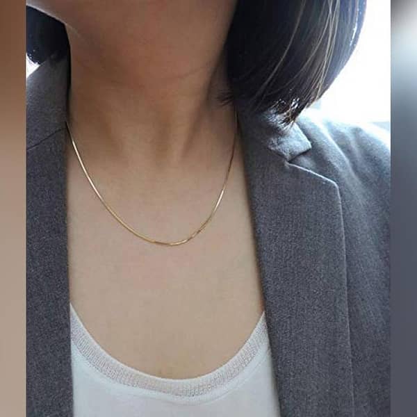 Stainless Steel Necklace, Snake Chain, Gold or Silver Tone – Waterproof Men’s Jewelry in Various Lengths