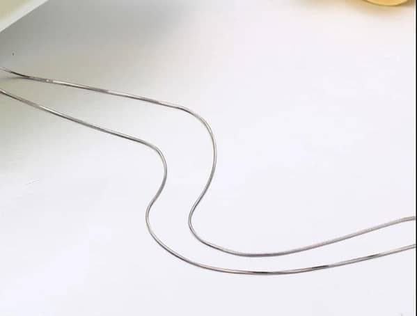 MM Jewellers Snake Chain Necklace for Women in Silver