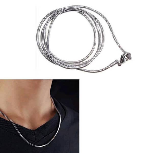 MM Jewellers Snake Chain Silver Necklace for Women