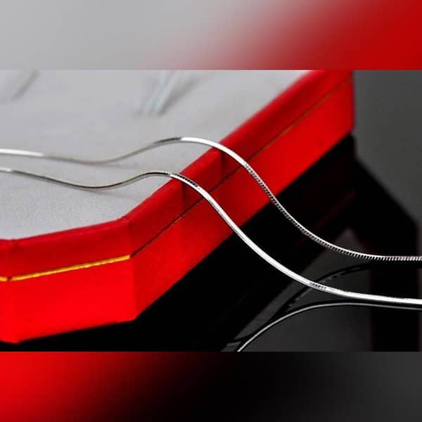 Genuine Real Pure Solid Silver Snake Chain Necklace for Men and Women