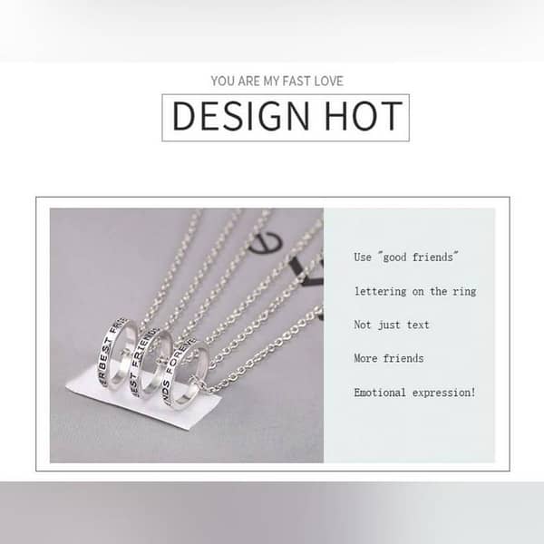 3 Pcs Set Friends Forever Necklaces with Round Simple Pendants for Girls, Women, and Sisters