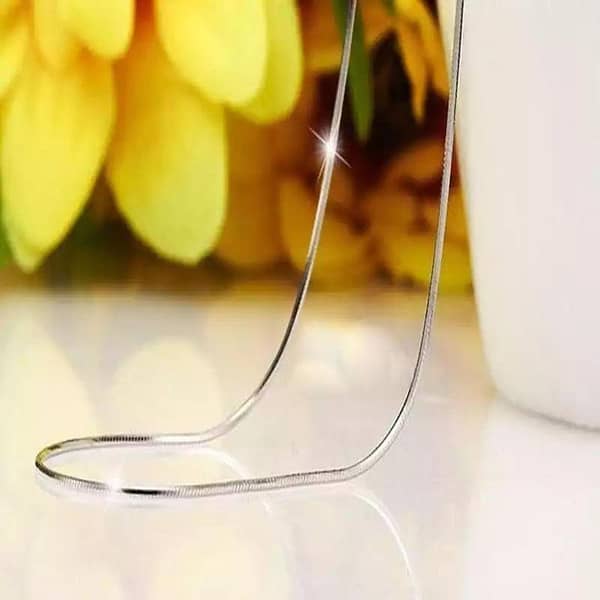 MM Jewellers Snake Chain Necklace for Women in Silver
