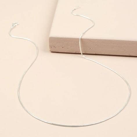 MM Jewellers Snake Chain Necklace for Women in Silver