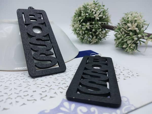 Ethnic Big Wooden Earrings with Hollow Letter BOSS – Drop Earrings, MM Jewellers