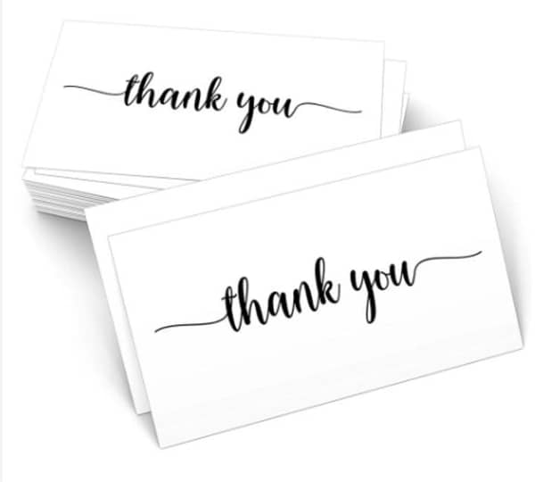 100 Pieces Thank You Cards for Small Businesses – Holographic Silver Inserts for E-commerce, Retail, and Handmade Goods
