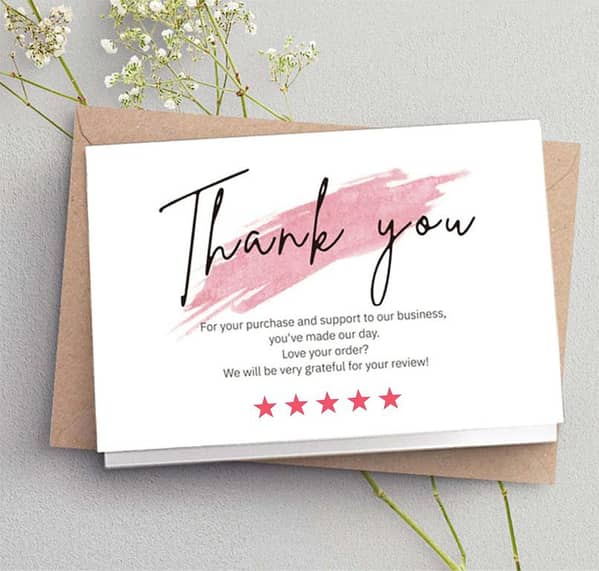 Thank You Cards with Envelopes, 50 Pcs – Thank You For Supporting My Small Business (Gift, Packaging, Birthday, Baking Shop Card & Envelopes)