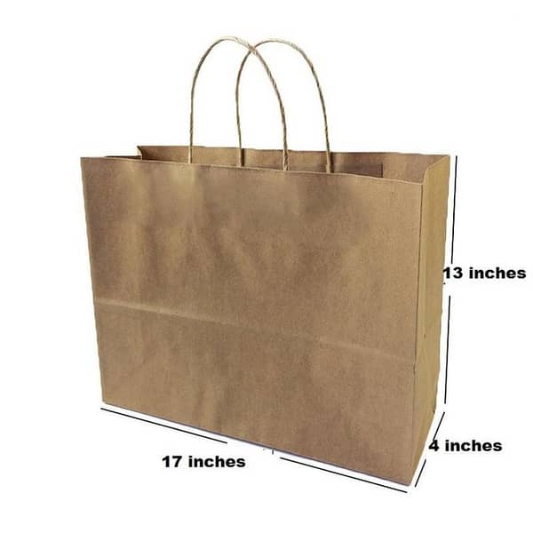 10pcs Kraft Paper Bags with Handles, Solid Color Gift Bags for Store, Clothing, Weddings, Christmas, and Parties (110g) 17 x 13 x 4 cm