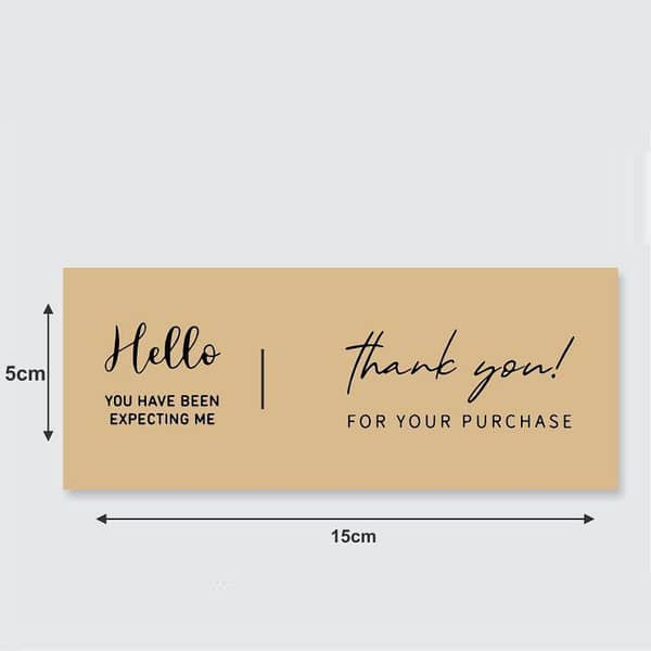 50 Pcs Thank You Rectangle Package Labels with Floral Design for Business Letters and Envelopes
