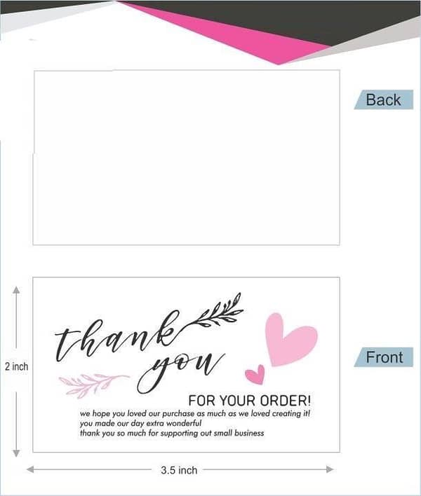 Thank You for Supporting My Small Business Cards (3.5 x 2 inches) - Pack of 4