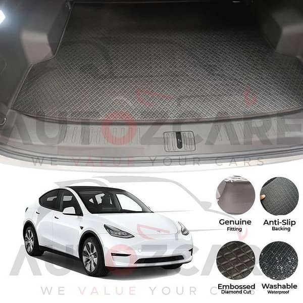 Tesla Model Y China Rexine Custom-Size Trunk Mat - Model 2020-2025