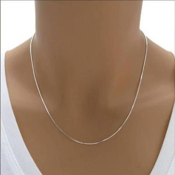 MM Jewellers Snake Chain Silver Necklace for Women