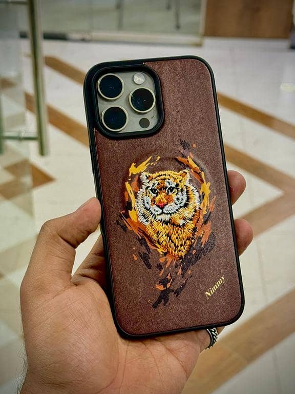 POLO SANTA BARBARA Nimmy Leather Case with 3D Embroidery for iPhone 11/11 Pro/11 Pro Max and 12 Pro/12 Pro Max to 16 Pro Max