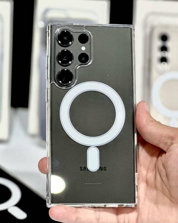 MagSafe Clear Case for Samsung Galaxy S20–S24 Ultra, Z Fold & Z Flip Series — Anti-Yellow Transparent Back, Magnetic Shield, Shockproof Slim Fit