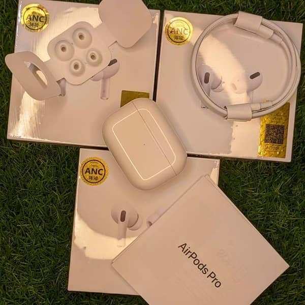 airpods_pro Titanium Wireless Earbuds with Bluetooth 5.0, Active Noise Cancellation, Charging Case, Extra Ear Tips, Pop-Up Feature, Compatible with All Devices