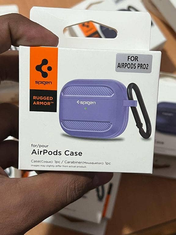 Spigen Rugged Armor Case for Apple AirPods Pro 2 - Military-grade protection with carabiner