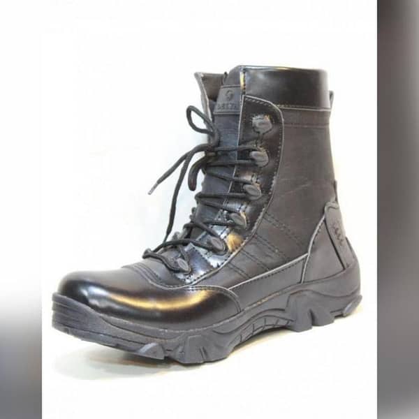 Black Swat Leather Boots for Men