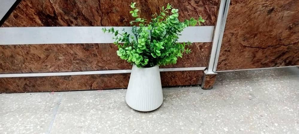 Unbreakable Plastic Vase with Artificial Flower Bunches