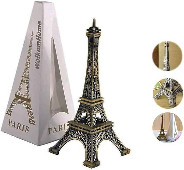 Eiffel Tower Mini Metal Statue, 7 Inches, Souvenir and Home Decor