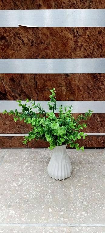 Unbreakable Plastic Vase with Artificial Flower Bunch