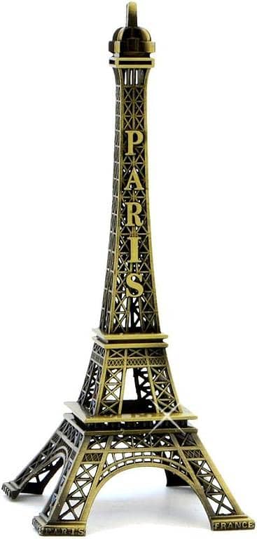 Eiffel Tower Statue Decor - 3 Inch Mini Metal Figurine for Souvenirs, Cake Tables, Gifts, Parties, and Home Decoration