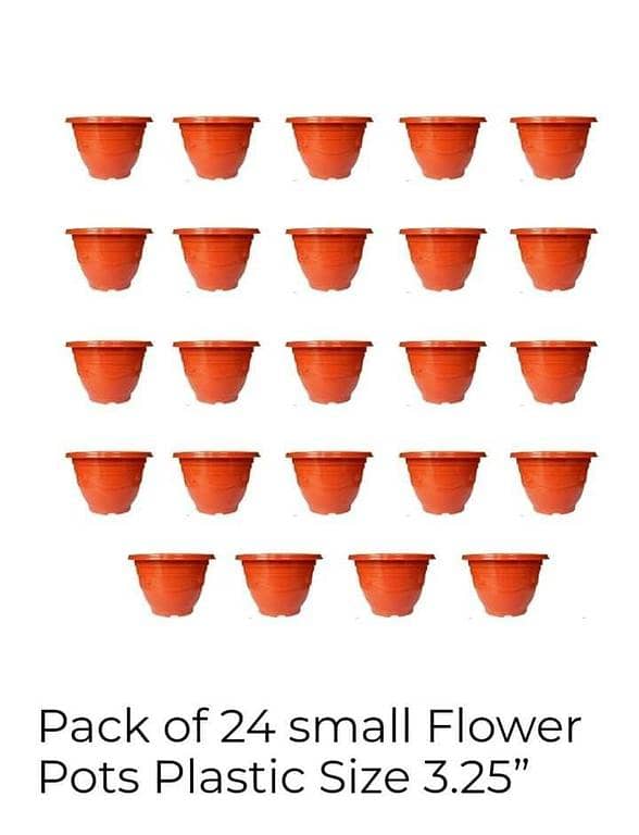 Pack of 24 Red Round Pots, 4.5 Dia x 3.75 H