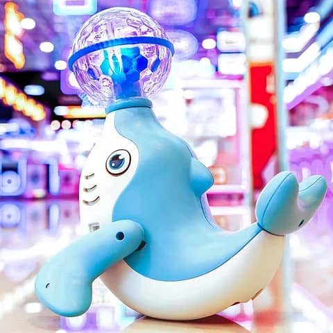 Spinning Dolphin Toy for Kids – 3D Lights, Music & Stunt Rotation – High Quality Plastic Toy