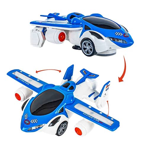 Car Toy For Kids, High-Quality Auto Deformation Toy: Car to Plane with Collapsible Wings and Spinning Stunt
