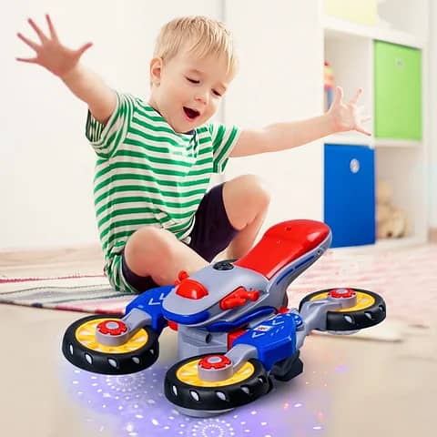 High Quality Robot Car For Kids Heavy Bike Transformer Toy Auto Deformation Avatar Simulation Rotating Toy With Beautiful Spinning Stunt