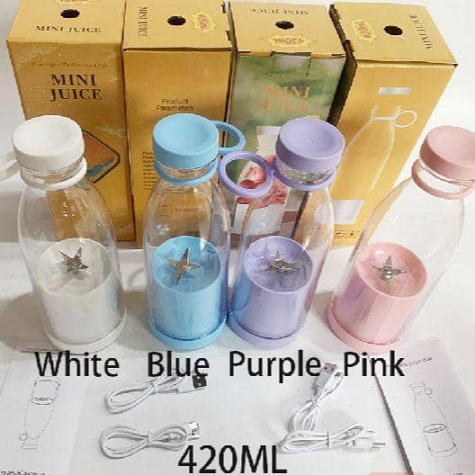 Juicer Blender 420ML Portable Fruit Juicer – Mini USB Rechargeable Blender Cup