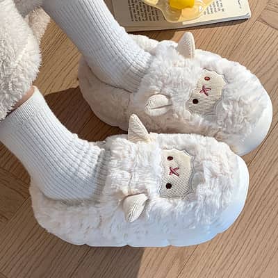Cute little sheep cotton slippers ladies autumn and winter 2026
