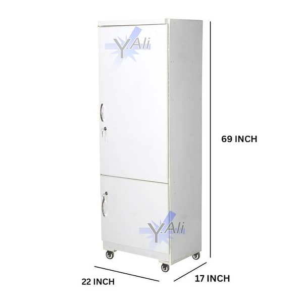 white D3 69 x 24 Inch Wooden Single Door Hanger Shelf Cupboard Wardrobe Cabinet