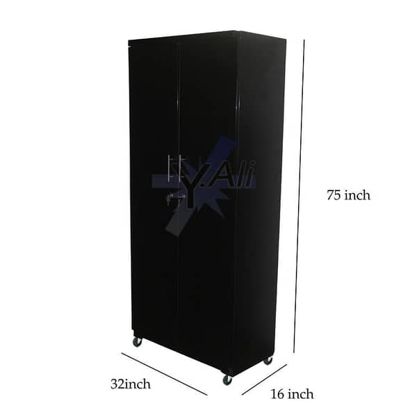Black 6x3 feet Wooden Sheet Cupboard Almari Wardrobe Safe Cabinet Furniture