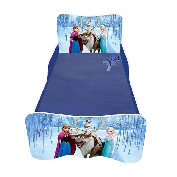 6x3 feet Ferozen Theme Wooden Bed for Kids  without matress-blue