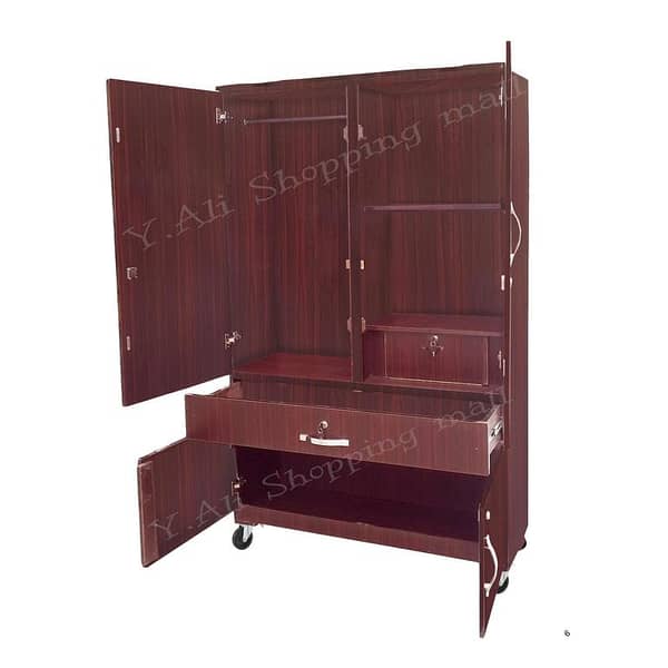 D2 6x4 Feet Center Drawer Wooden Cupboard – Wardrobe Safe Almari Cabinet