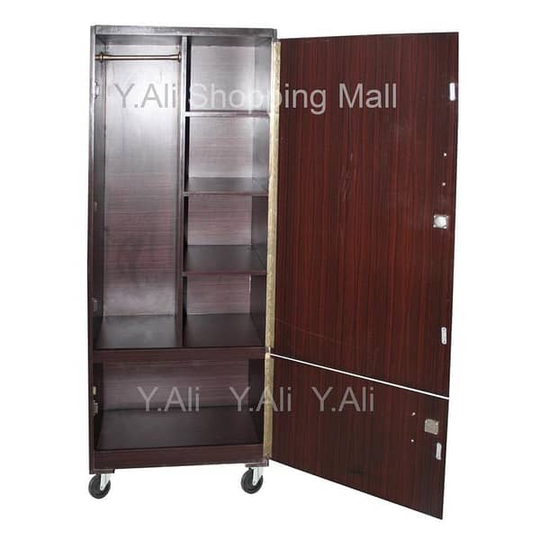 Brown D3 69 x 24 Inch Wooden Hanger Shelf Cupboard Wardrobe Cabinet